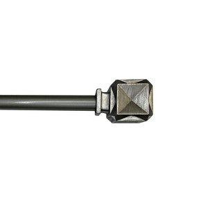 Versailles Scencillo Boxy Steel Heavy Duty Curtain Rod Set for Windows Antique Silver - 1 of 4