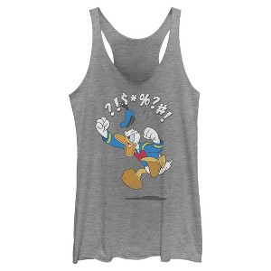 Womens Mickey & Friends Donald Duck Angry Jump Racerback Tank - 1 of 4