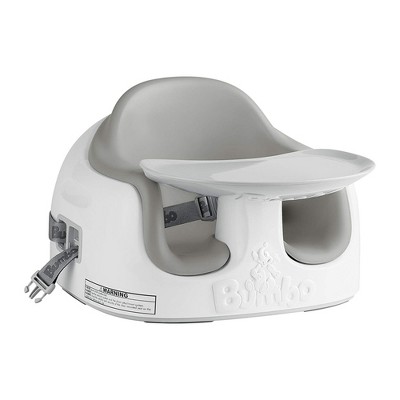 Image of Bumbo Baby Toddler Adjustable 3 in 1 Multi Seat High Chair and Booster Seat with Removable Tray and Buckle Strap for Toddlers 1 to 3, Cool Gray