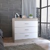 Lyngins Modern 3-Drawer Dresser with Metal Hardware,Wood Chest of Drawers with Black Wengue Finish,Storage Furniture for Bedroom,Living Room - 2 of 4