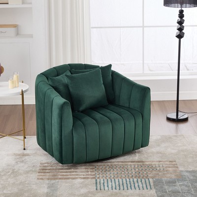 NicBex Oversized 360 Degrees Swivel Accent Barrel Chair with 3 Pillows, Cozy Sofa Armchair for Living Room, Bedroom