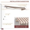 Sapphtopaz 13' x 8' Retractable Awning Manual Patio Awnings Sunshade Shelter UV & Water-Resistant with Manual Crank Handle - 4 of 4