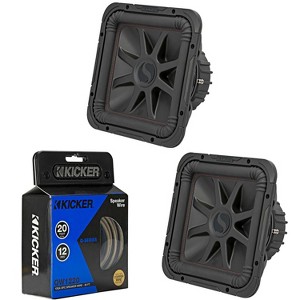 Kicker (2) 45L7R124 L7R 12-Inch (30cm) Subwoofer, Dual Voice Coil, 4-Ohm & 46QW1220 12AWG 20ft Speaker Wire - 1 of 4