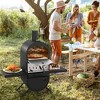 Costway Outdoor Pizza Oven Wood Fired Pizza Oven With 600d Oxford ...