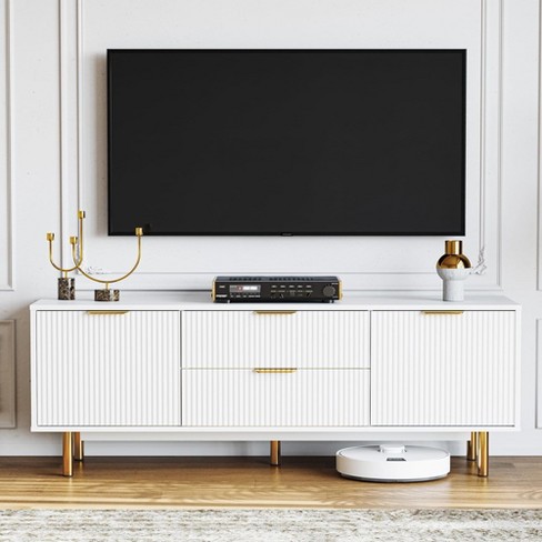 Whizmax Tv Stand For 65 Inch Tv Modern Entertainment Center With Storage Cabinets Tv Console Table For Living Room White Target