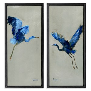 Stupell Industries Expressive Flying Cranes Abstract Birds 2pc Floating Frame Art Set - 1 of 4