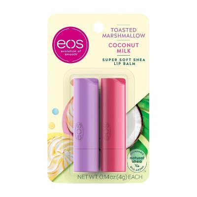 eos Lip Balm Sticks - Toasted Marshmallow and Coconut Milk - 2ct/0.14oz each