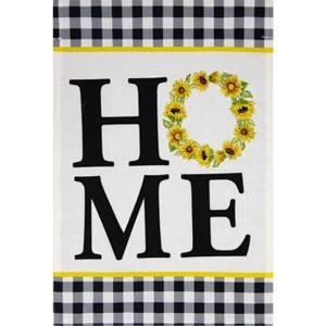 Sunflower Wreath Everyday Burlap Garden Flag 18" x 12.5" Briarwood Lane - 1 of 4