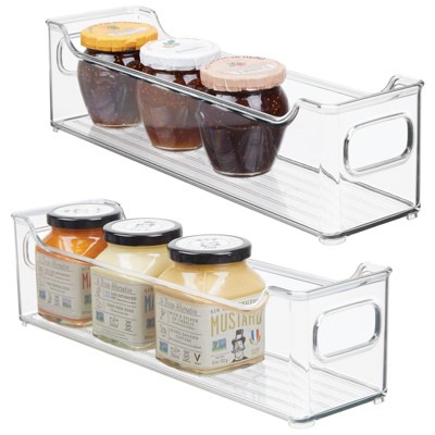mDesign Plastic Kitchen Pantry Cabinet Food Storage Bin, 2 Pack - Clear ...