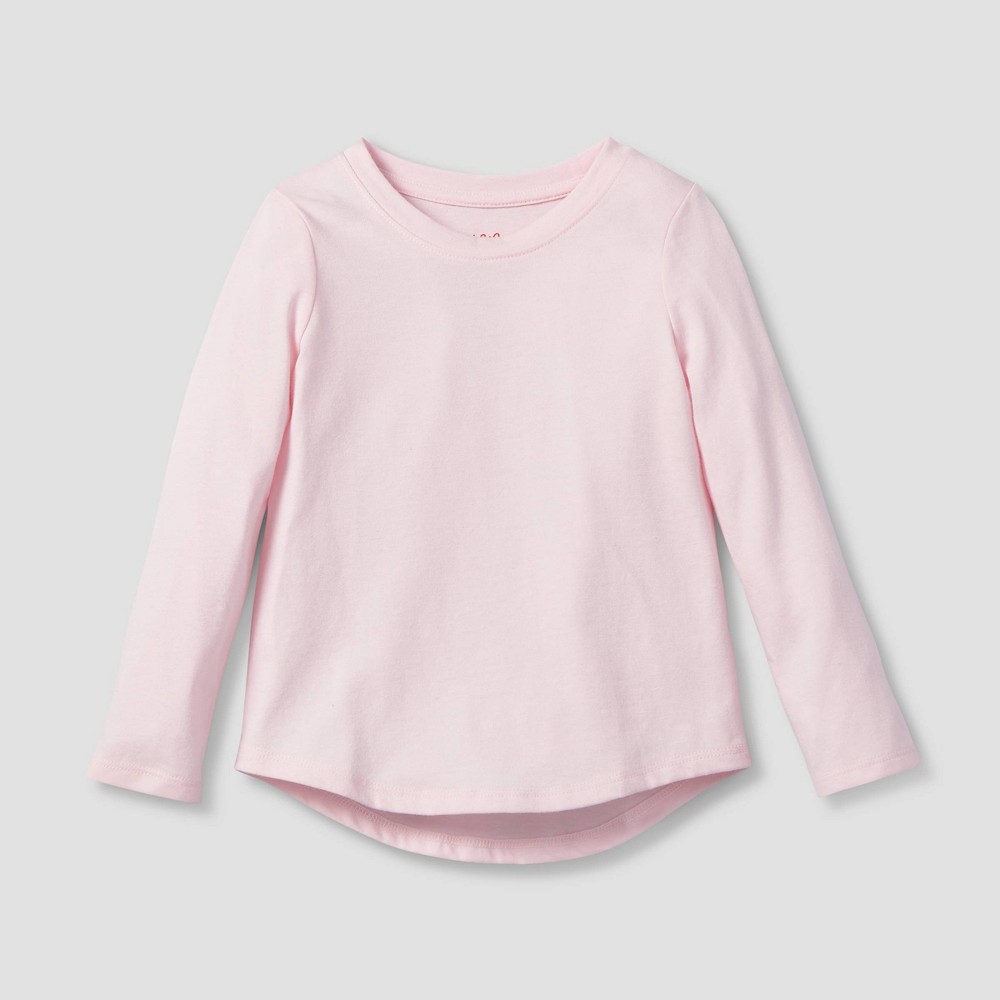 Toddler Girls' Solid Long Sleeve T-Shirt - Cat & Jack Light Pink 2T