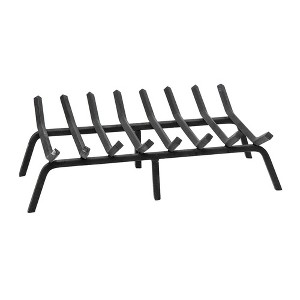 ACHLA Designs 28" Non Tapered Log Holding Steel Hearth Grate Black - 1 of 4