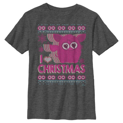 Boy's Furby I Heart Christmas Ugly Sweater Print T-Shirt - image 1 of 4