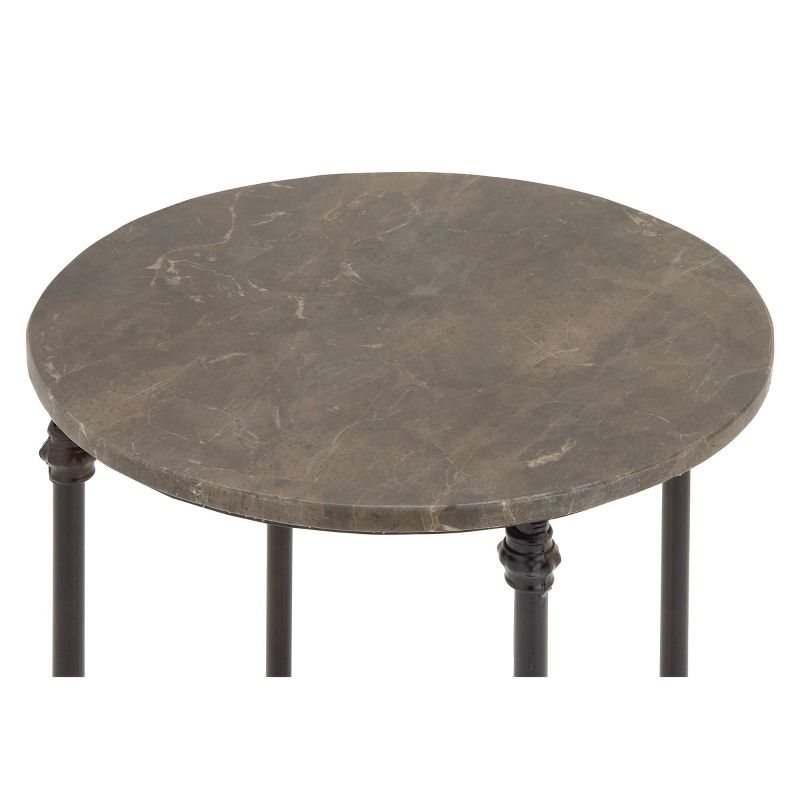 Traditional Iron and Marble Accent Table Black - Olivia &#38; May, 4 of 5