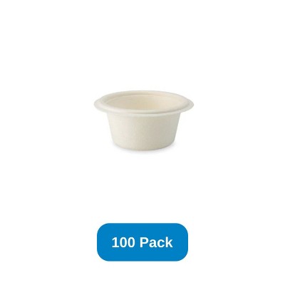 StalkMarket 2 oz Portion Cup Sugarcane Bagasse - Pack of 100