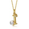Personalized 14K Gold Plated Initial Pearl Pendant Necklace for all ages: A Charming gold Elegant Keepsake Gift - 3 of 3