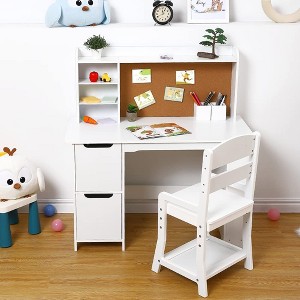 Kids Vanity Table with Wood Makeup Playset, Girls' Makeup Dressing Table with 3 Drawers - 1 of 4