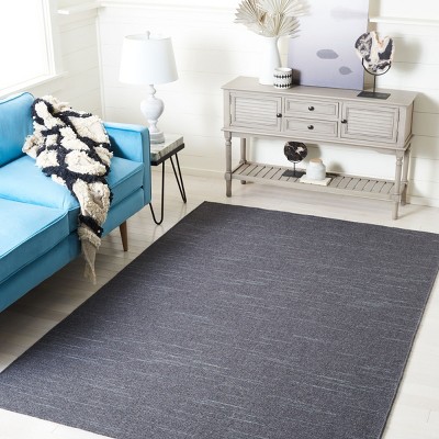 Handmade Dark Grey Wool 8' x 10' Flat Woven Area Rug
