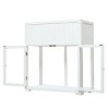 Outdoor Patio Fir Wood Mini Cold Frame,Polycarbonate Door Wooden Compact Garden Greenhouse with Wheels,Wooden Raised Bed with Liner-Coolbibila - 3 of 4