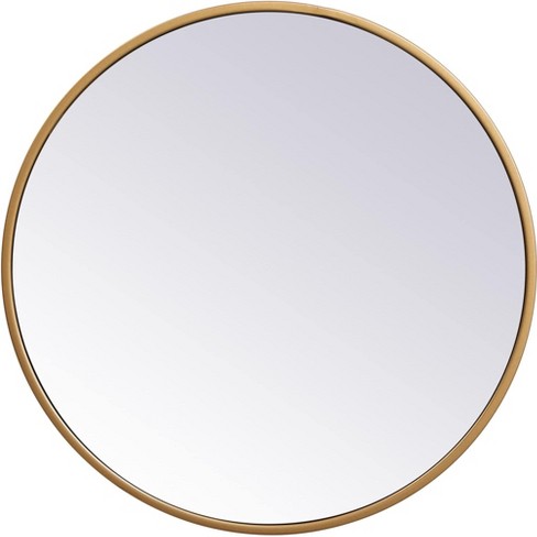 Elegant Lighting Metal Frame Round Mirror 18 Inch In Brass : Target