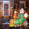 ChicFurnit Inflatable Holiday Decorations 5.9FT Christmas Train with Snowman Inflatable Decoration for Holiday Yard Display, Green, 70.9"*51.2"*70.9" - 3 of 4