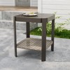 EAGLE PEAK Classic Patio Side Table with Storage Wicker, Outdoor Patio Furniture , Brown/Beige - 2 of 4