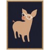 Kate & Laurel All Things Decor 18"x24" Sylvie Farm Pig Framed Canvas by Hannah Beisang Natural - 2 of 4