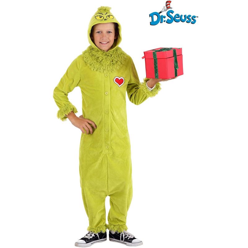 HalloweenCostumes.com The Grinch Jumpsuit Kids Costume, 3 of 7