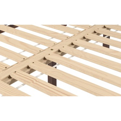 Nix Solid Pine Natural Full Platform Bed with Drawer