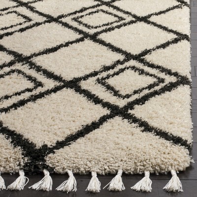 Hand-Knotted Gray Wool-Synthetic Blend Shag Rug, 8' x 10'
