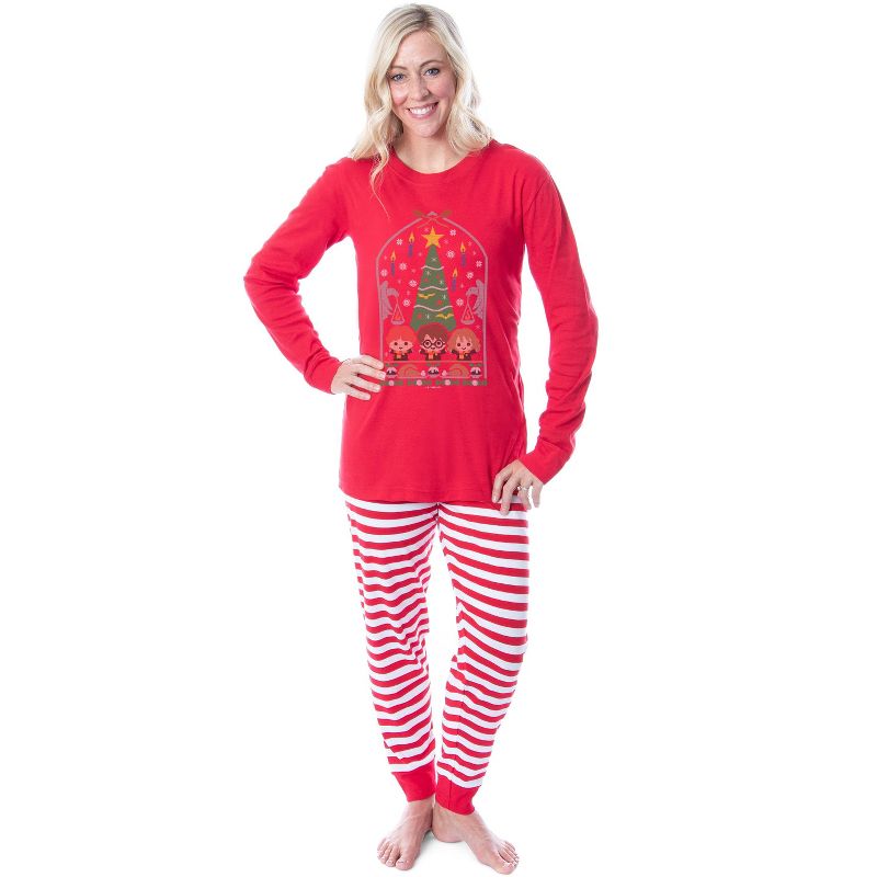 Harry Potter Christmas Sweater Golden Trio Tight Fit Family Pajama Set, 2 of 5