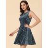 INSPIRE CHIC Women's Shiny Stars Print Sleeveless Swing Mini Velvet Dress - 3 of 4