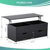 Vynxaria Lift-Top Coffee Table with Storage Center Tables Hidden Compartment & 2 Drawers, Sofa Table For Living Room - 3 of 4
