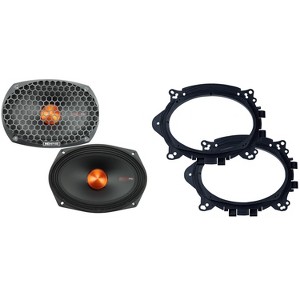 Memphis Audio MJP69 MOJO PRO 6X9 NEO MID WITH GRILLE with OEMBKT69 Vehicle Specific 6X9" Speaker Adapters - 1 of 4