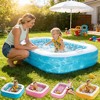 Jasonwell 2-in-1 Inflatable Kiddie Pool 65"x39"x10", Soft Cushioned Floor, Handles & Drain, Shallow Rectangular Pool for Kids 2+, Blue - 2 of 4