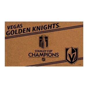 Evergreen Stanley Cup Champions 2023 Vegas Golden Knights Natural Coir Door Mat | Non-Slip Rubber Backing - 1 of 1