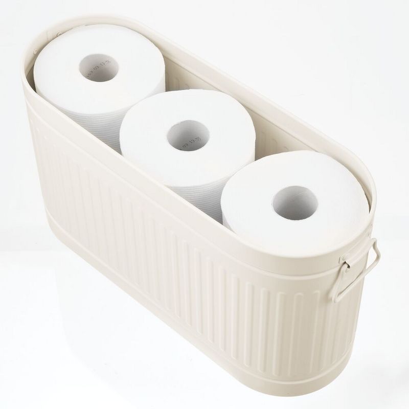 mDesign Large Steel Toilet Paper 6-Roll Bathroom Organizer Bin Box, 4 of 8