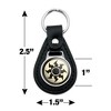 Magic The Gathering White Mana Symbol Black Leather Keychain - 2 of 4