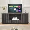 ORRD 64-Inch Modern Black Wavy TV Stand, Storage Cabinet with Press Doors, Rounded Sideboard & Media Console for Living Room, Bedroom, Office - 2 of 4