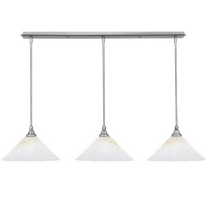 Toltec Lighting Any 3 - Light Chandelier in  Brushed Nickel with 12" Gold Ice Shade - 1 of 1
