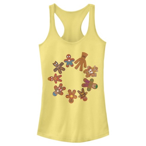 Juniors Womens Marvel Christmas Gingerbread Cookie Circle Racerback Tank Top - image 1 of 3