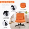 Okak Modern Adjustable Armless Home Office Desk Chair with Criss Cross  Legs,Velvet/Linen Swivel Task Chair for Office,Study,Studio - 3 of 4