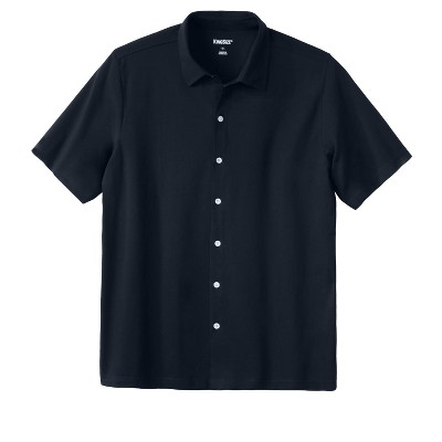 KingSize Men's Big & Tall Lightweight Stretch Mesh Piqué Button Down Shirt