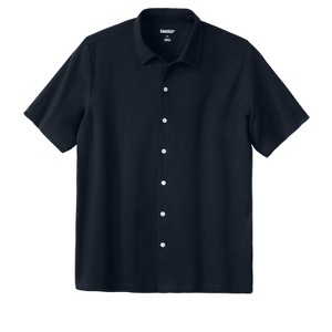 KingSize Men's Big & Tall Lightweight Stretch Mesh Piqué Button Down Shirt - 1 of 4