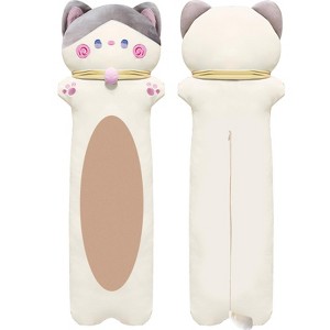 TITQWOP Long Cat Plush Pillow,51.1" Cute Cat Plushie Stuffed Animals Body Pillow,Kawaii Kitten Soft Plushie Doll Toy Birthday Gift for Kids - 1 of 4