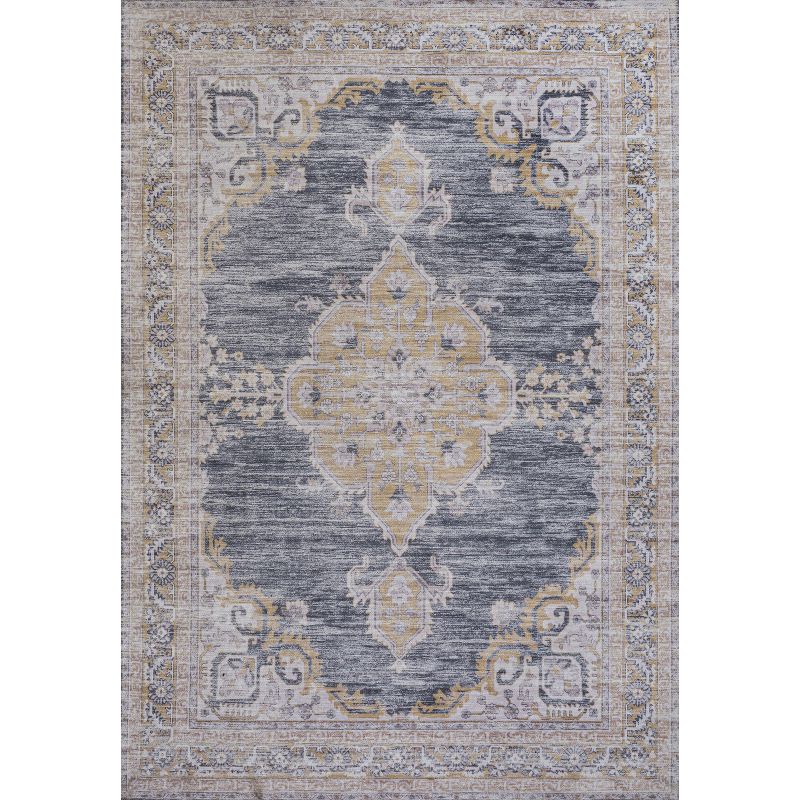 Wincer Chenille Cottage Medallion Machine-Washable Indoor Area Rug -JONATHAN Y, 3 of 13