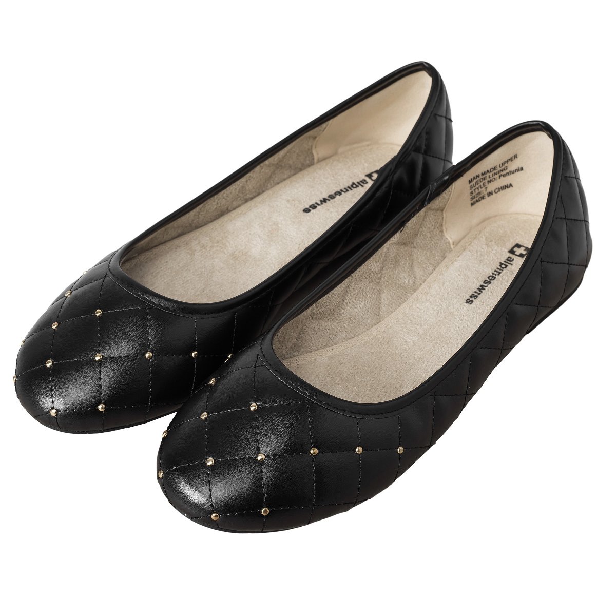 Обувь Alpine Swiss Petunia Womens Classic Ballet Flats Embellished Dressy Flat Shoes Black 9 M US — фото 4