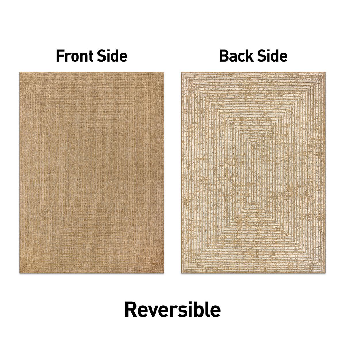 World Rug Gallery Distressed Frame Reversible Jute-Look Indoor/Outdoor Rug - thumbnail 10