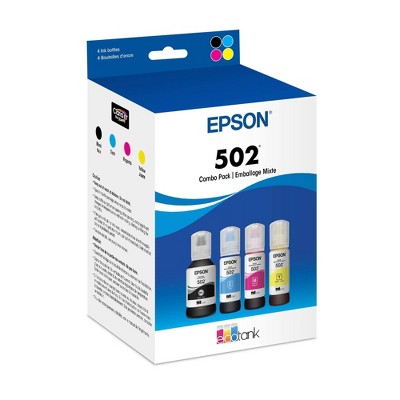 Epson 502 Black Multipack Ink Bottles - Cyan Magenta Yellow (T502120-BCS)