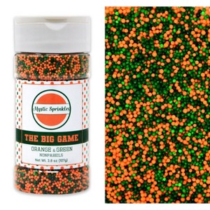 Mystic Sprinkles The Big Game: Orange & Green Nonpareil Mix 3.8oz - 1 of 4