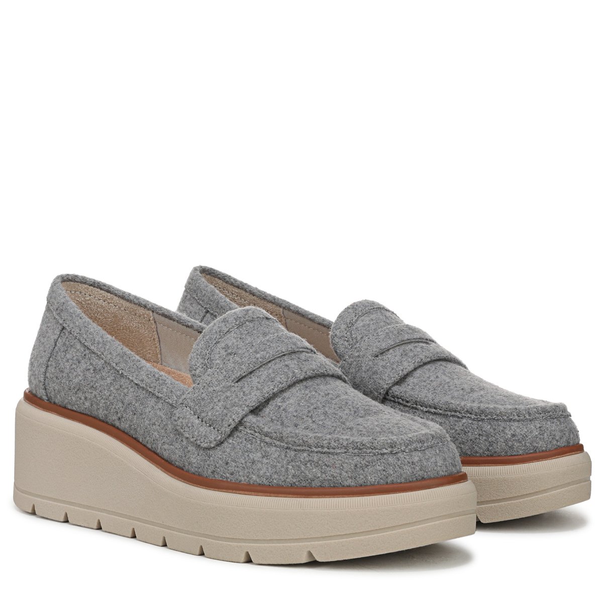 Женские туфли Dr. Scholl's Women's Nice Day Max Loafer Light Grey Wool 11 M — фото 2